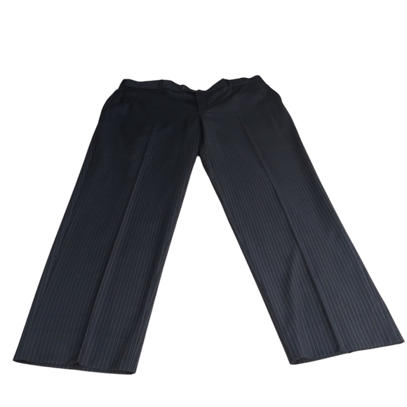 Statement Mens Dress Pants Navy Stripes Flat Front Comfortable Fit SZ 42W/30 NWT - Picture 3 of 8
